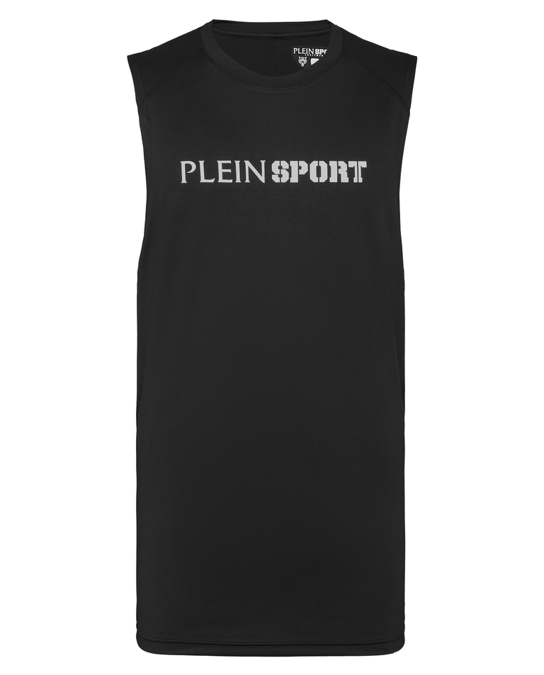 Czarny tank top z logo - Image #1