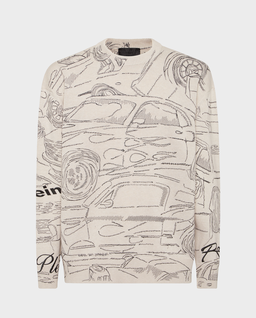 Wzorzysty beżowy sweter - Image #0