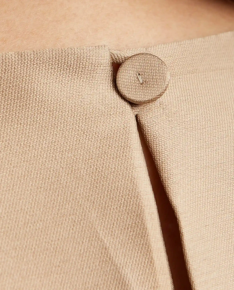 Beżowy top z okrągłym dekoltem - Image #3