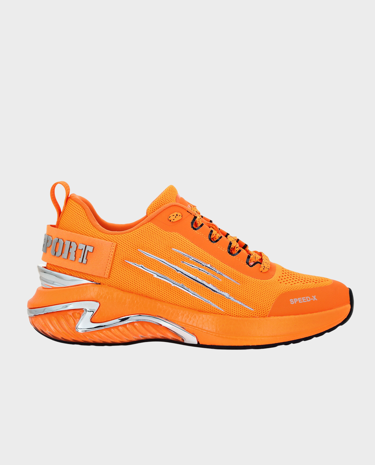 Pomarańczowe sportowe sneakersy z logo - Image #0