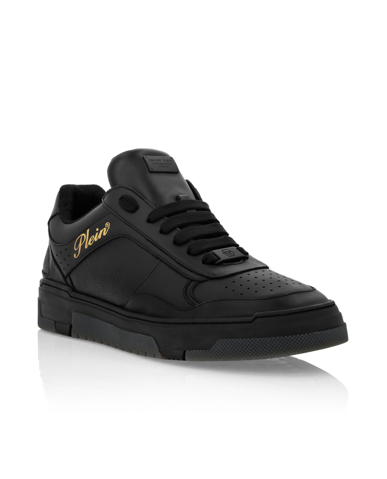 Czarne skórzane sneakersy - Image #1
