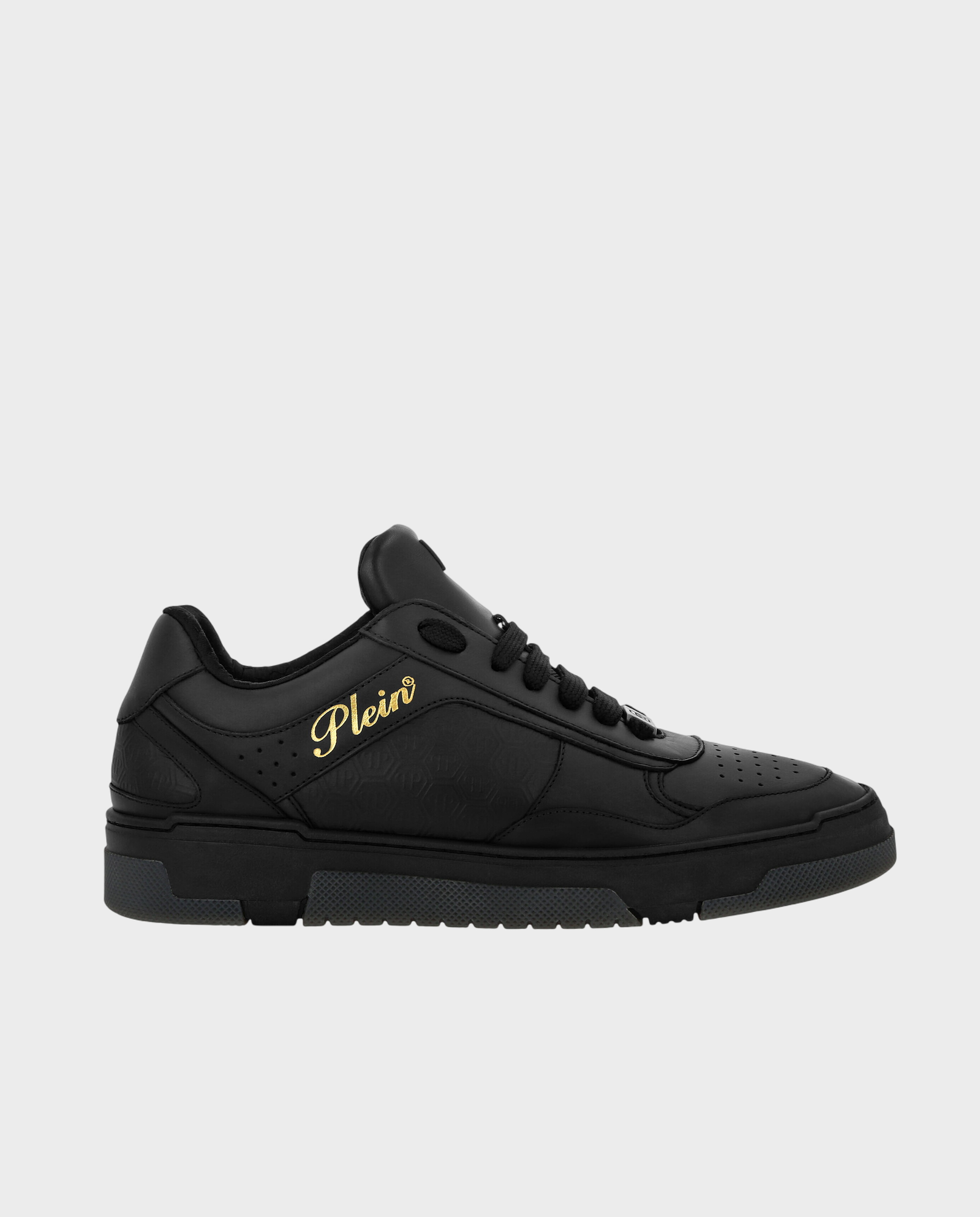Czarne skórzane sneakersy - Image #0