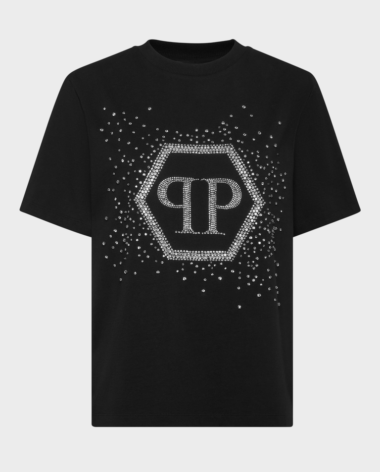 Czarna koszulka Hexagon Man Fit