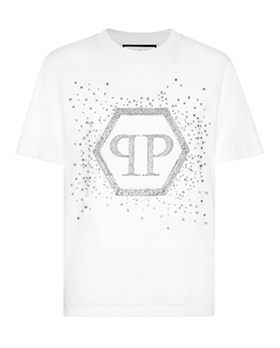 Biała koszulka Hexagon Man Fit - Image #1