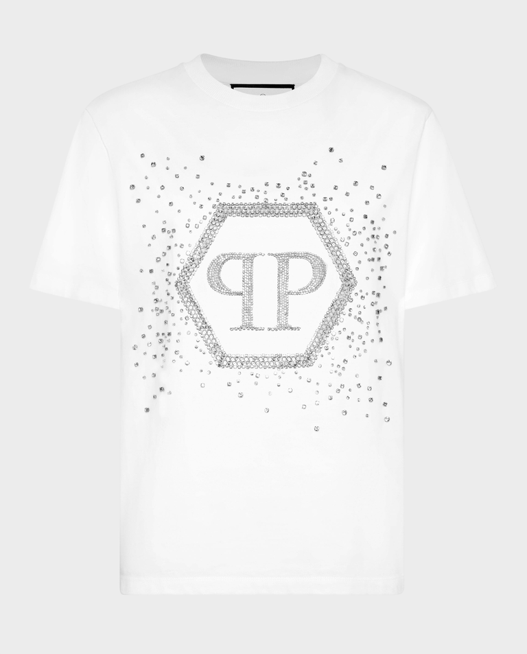 Biała koszulka Hexagon Man Fit