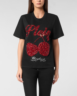 Czarna koszulka Man Fit Cherries - Image #0