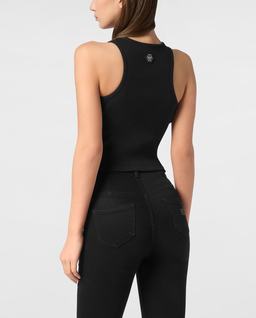 Czarny tank top Cherries - Image #3