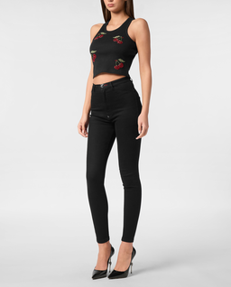 Czarny tank top Cherries - Image #2