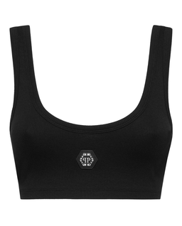 Czarny top z logo - Image #1