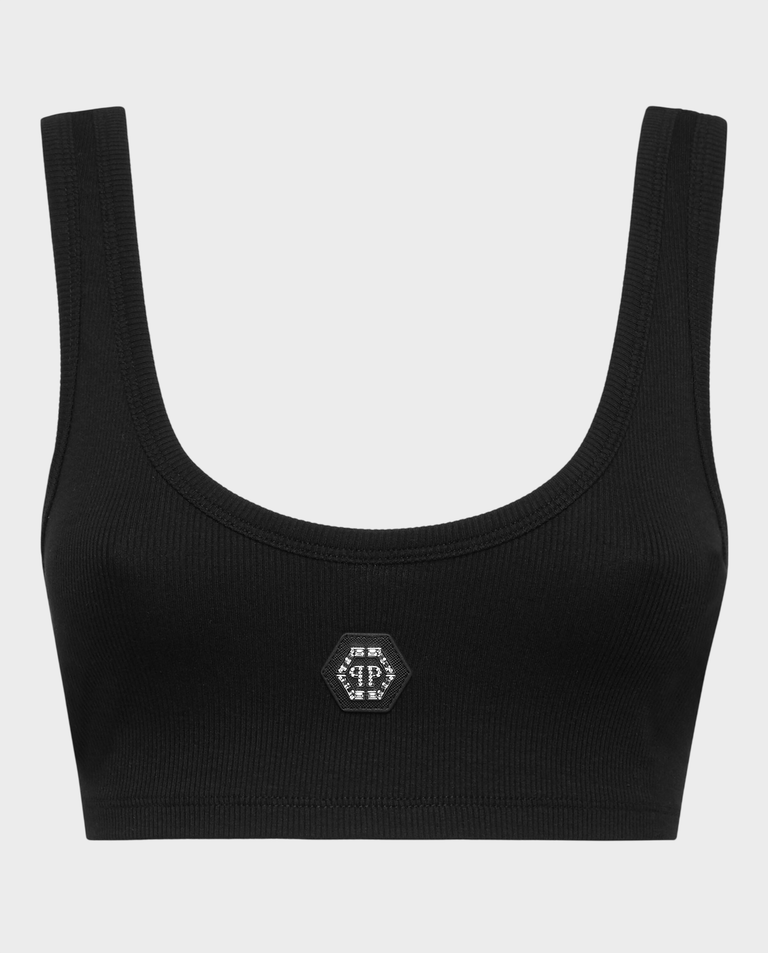Czarny top z logo