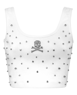 Biały tank top Stones - Image #1