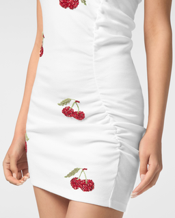 Biała sukienka mini Cherries - Image #4