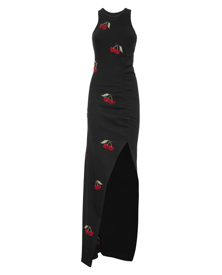 Czarna sukienka Cherries maxi - Image #1