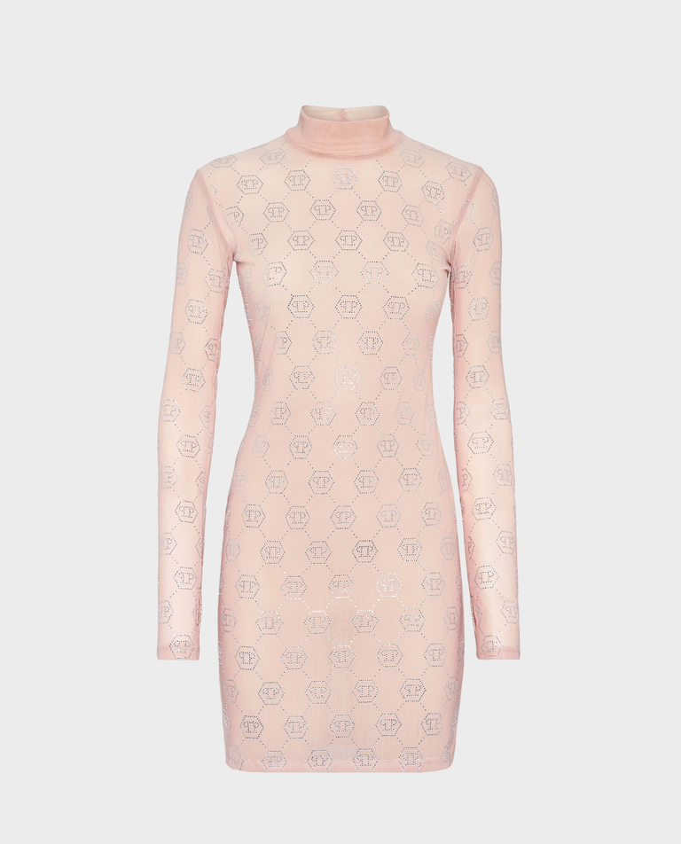 Tiulowa sukienka Monogram Strass
