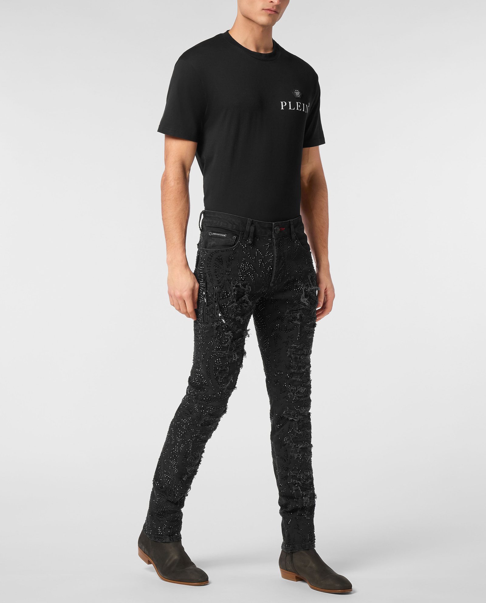 Czarne jeansy Rock Star Tribal Strass - Image #3