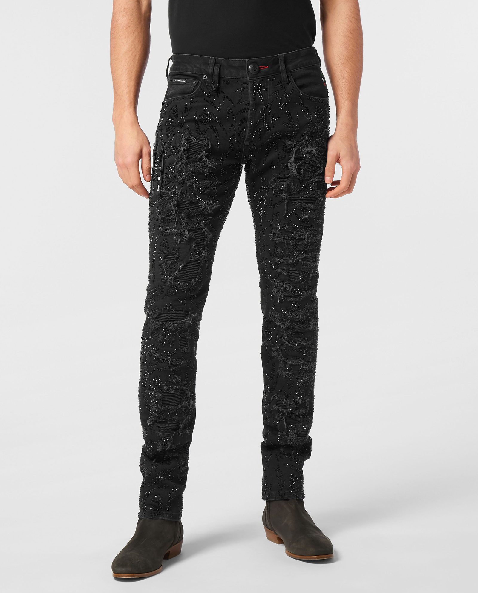 Czarne jeansy Rock Star Tribal Strass - Image #0