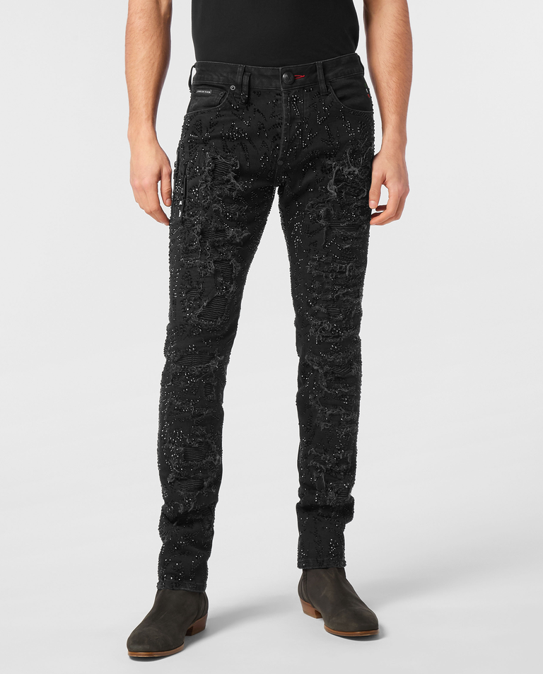 Czarne jeansy Rock Star Tribal Strass - Image #0