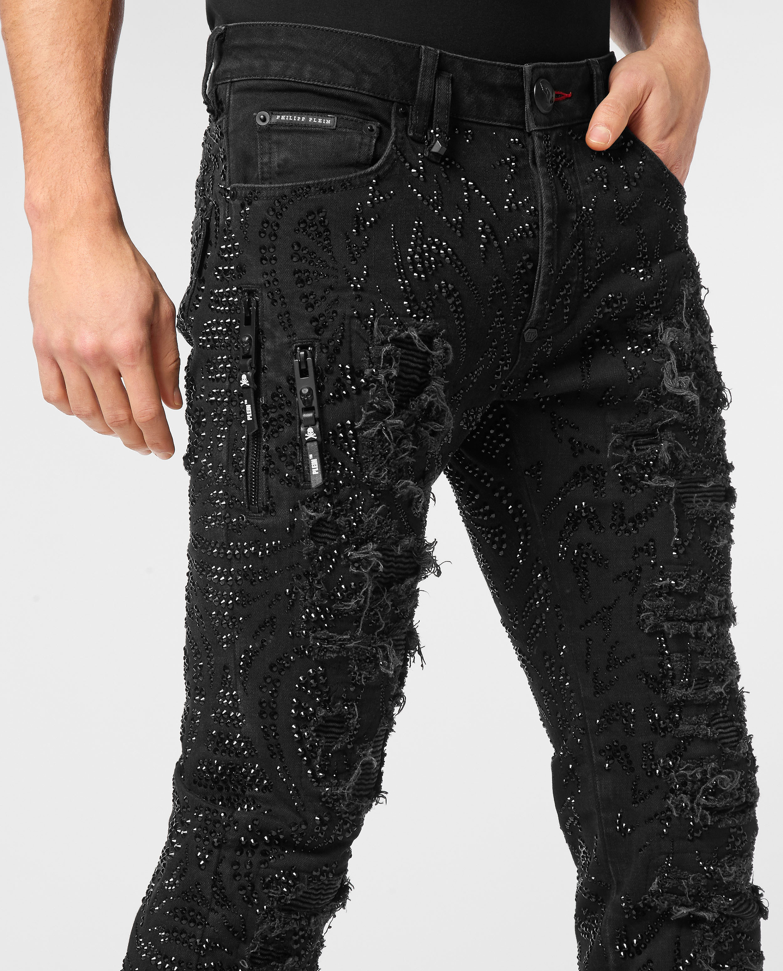 Czarne jeansy Rock Star Tribal Strass - Image #4