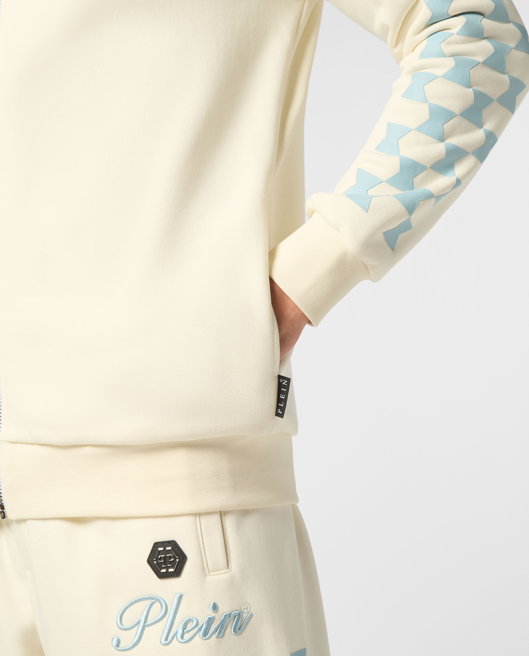 Kremowa bluza z kapturem - Image #4