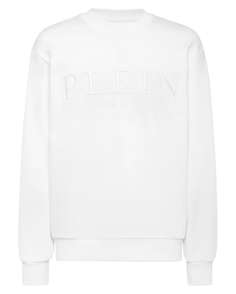 Biała bluza z haftowanym logo - Image #1