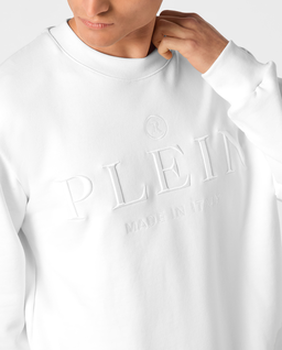 Biała bluza z haftowanym logo - Image #4