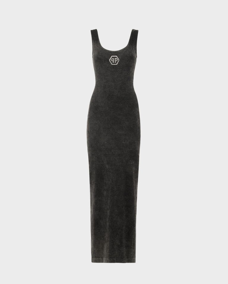 Szara sukienka maxi