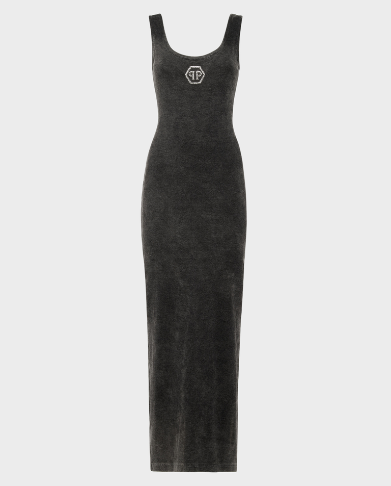 Szara sukienka maxi - Image #1