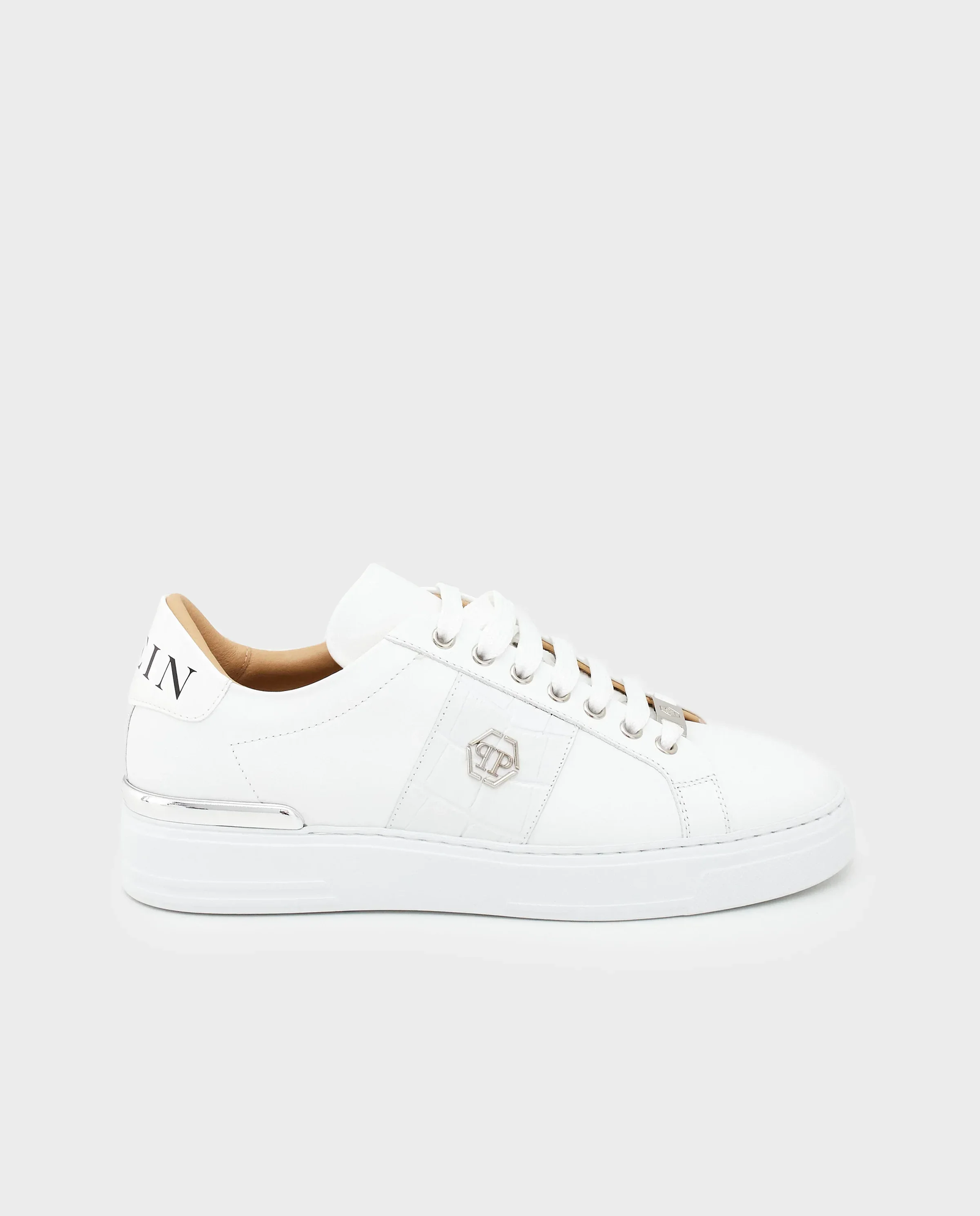 Białe skórzane sneakersy Lo-Top Hexagon - Image #1