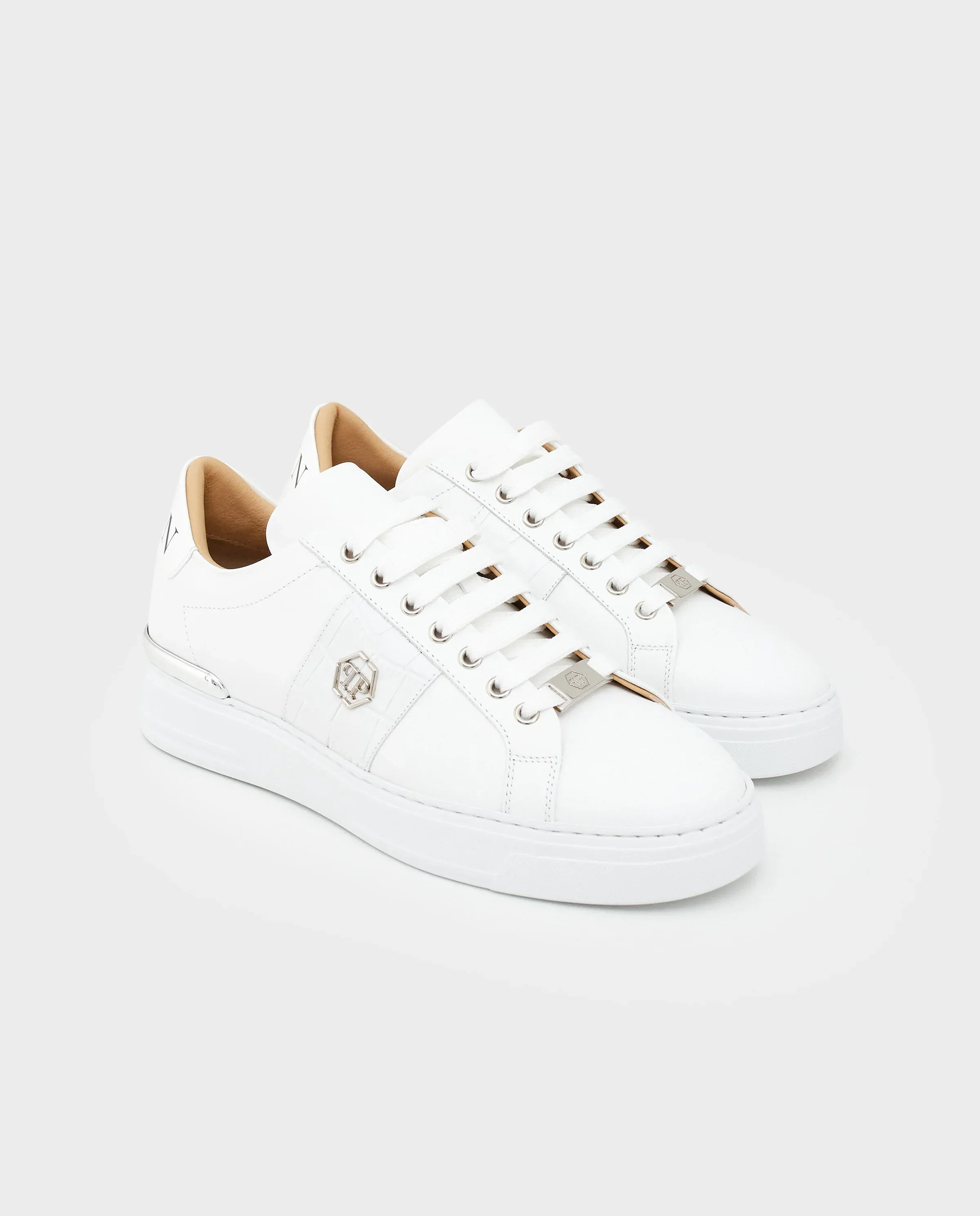 Białe skórzane sneakersy Lo-Top Hexagon - Image #2