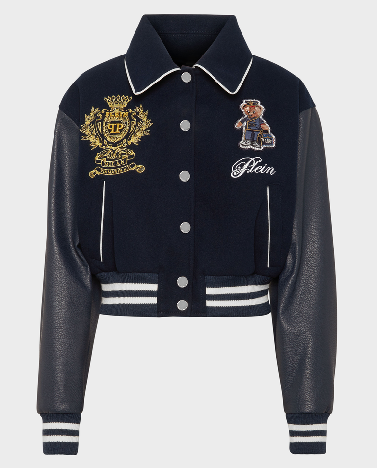 Granatowa bomberka College Bomber Teddy