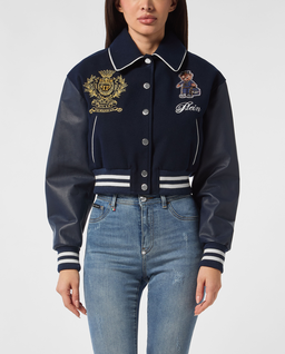 Granatowa bomberka College Bomber Teddy - Image #0