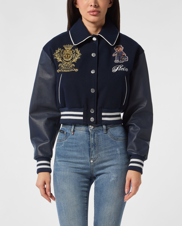 Granatowa bomberka College Bomber Teddy - Image #0