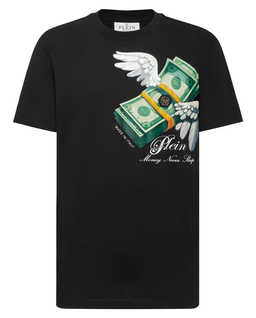 Czarny t-shirt z nadrukiem Money - Image #1