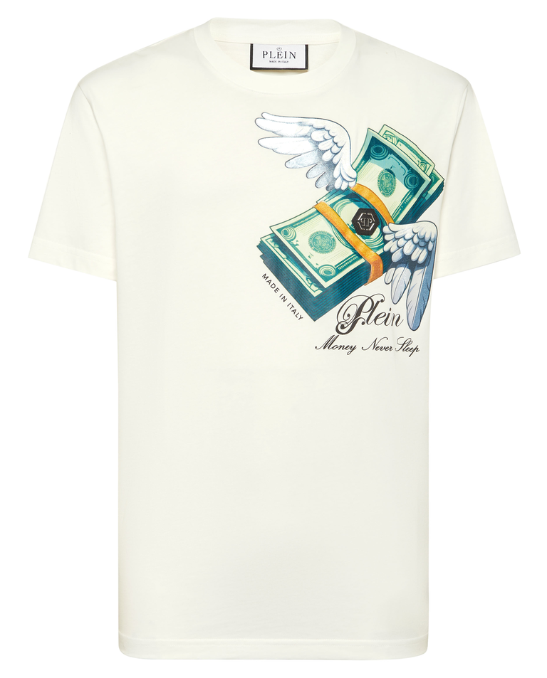 Biały t-shirt z nadrukiem Money - Image #1