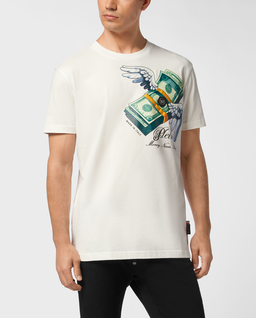 Biały t-shirt z nadrukiem Money - Image #0