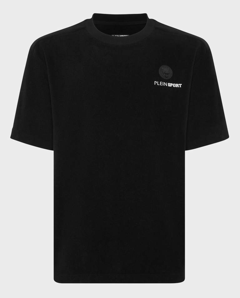 Czarna koszulka z okrągłym dekoltem