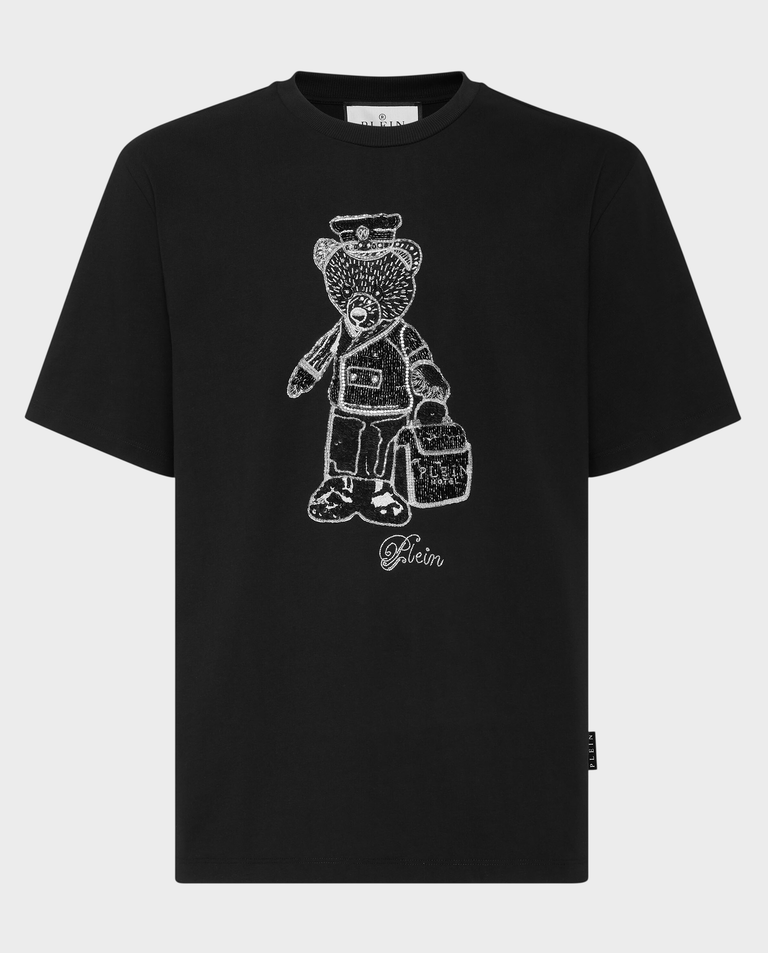 Czarny t-shirt z misiem Teddy Bear