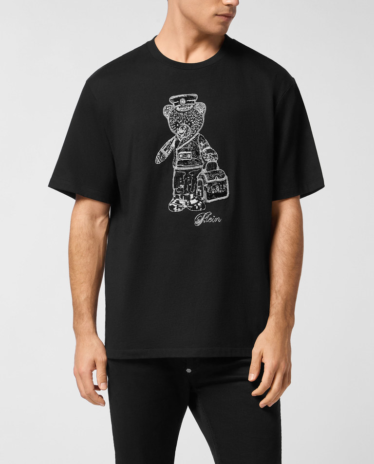 Czarny t-shirt z misiem Teddy Bear