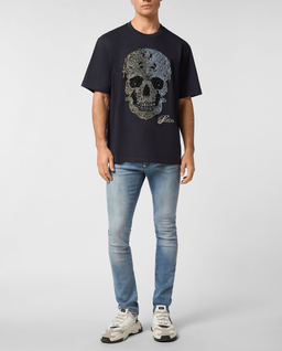 Granatowa koszulka Skull - Image #3