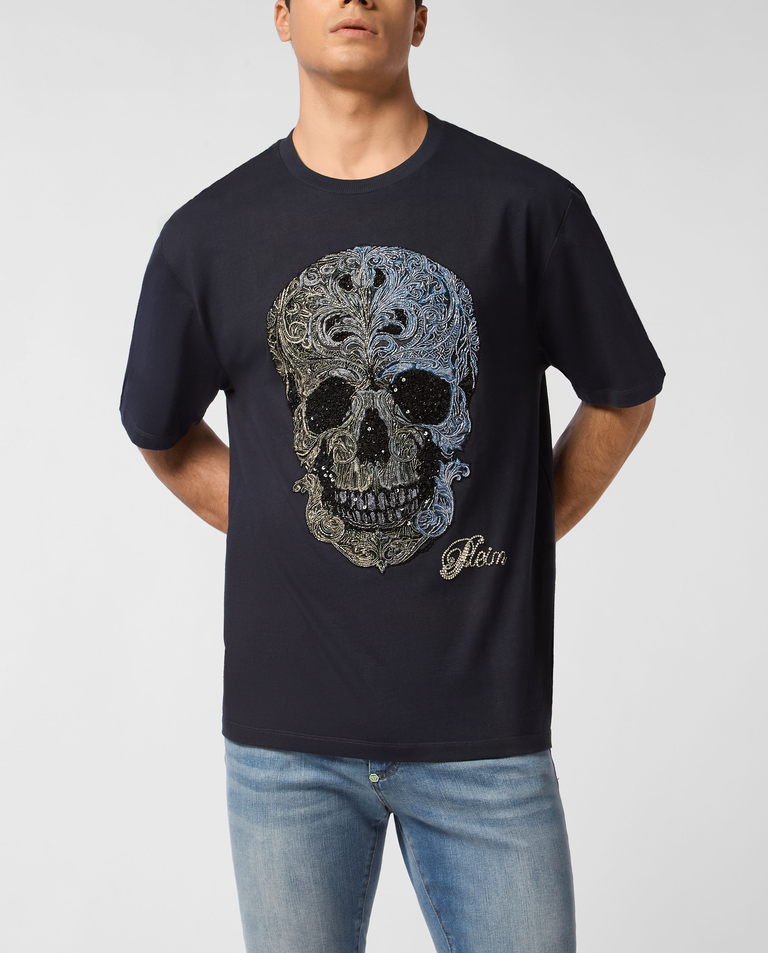 Granatowa koszulka Skull - Image #0