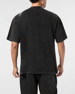 Czarny t-shirt o luźnym kroju - Image #3