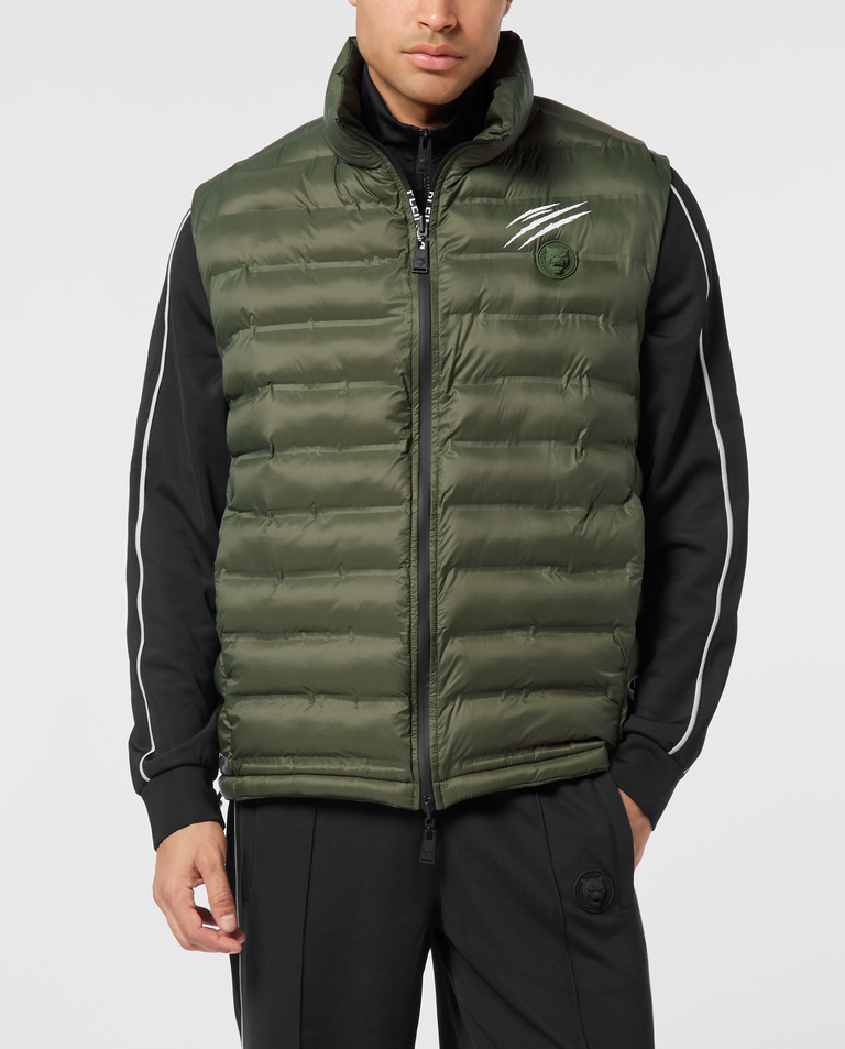 Zielona dwustronna kamizelka puchowa