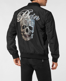 Czarna kurtka bomberka Skull Degrade - Image #2