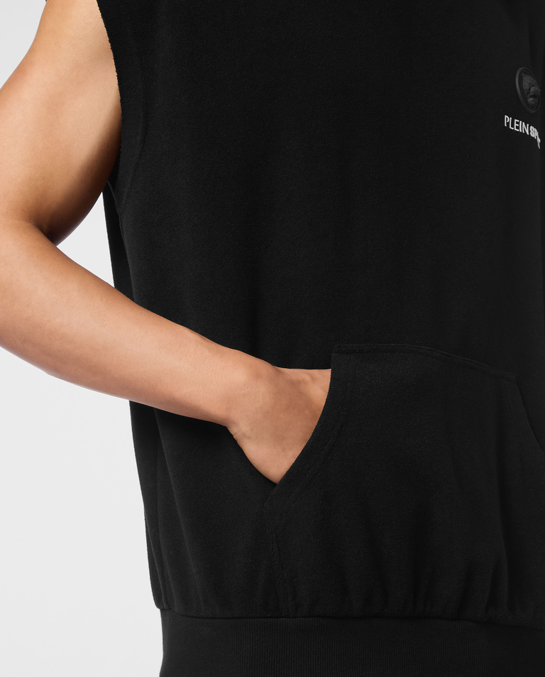 Czarna kamizelka z kapturem - Image #5