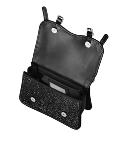 Czarna mini torebka z kryształami - Image #3