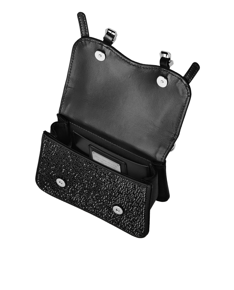 Czarna mini torebka z kryształami - Image #3