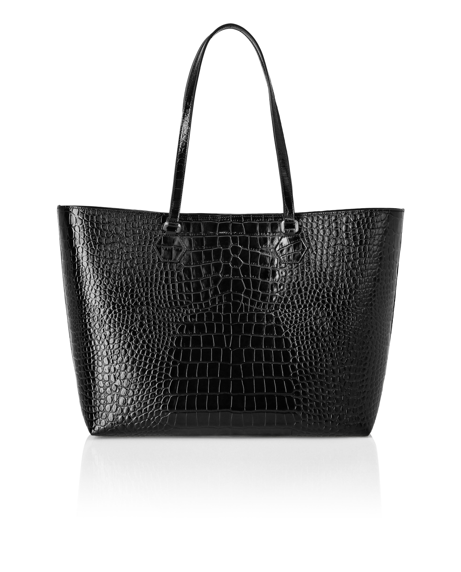 Czarna torebka z tłoczoną skórą - Image #1