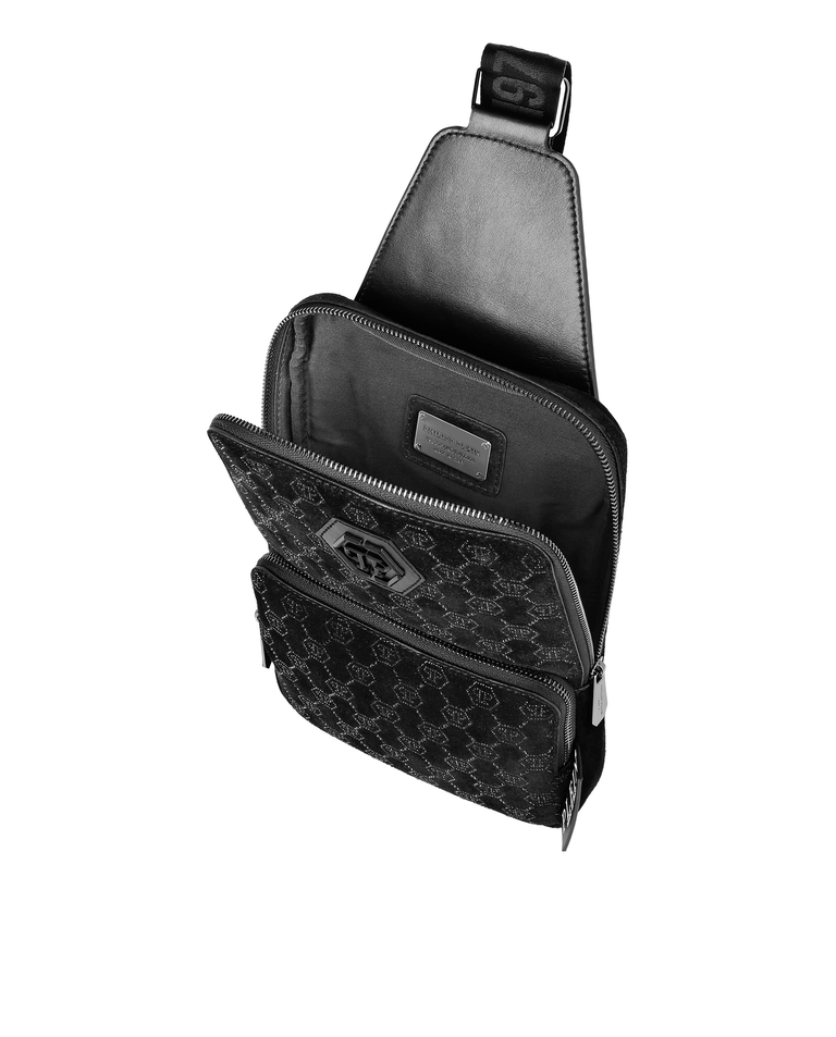 Czarna torebka crossbody Monogram Strass - Image #3