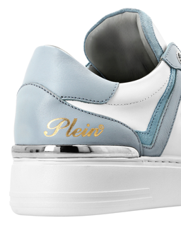 Biało-błękitne sneakersy ze skóry - Image #2