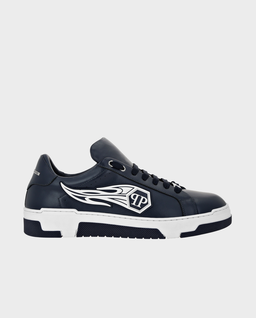 Granatowe sneakersy Low Top z naszywką - Image #0
